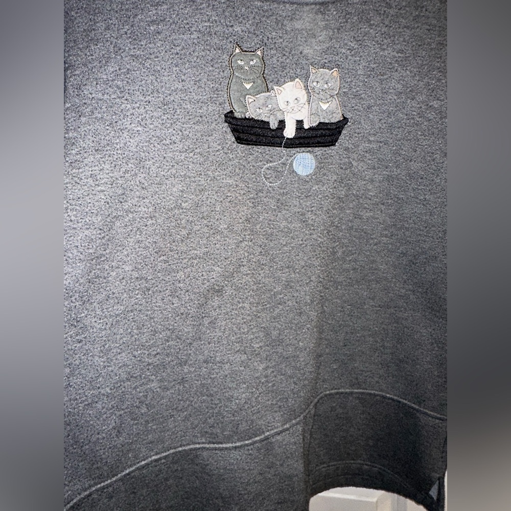 Vintage Jennifer Moore Embroidered Cats Sweatshirt size PM - Picture 9 of 11